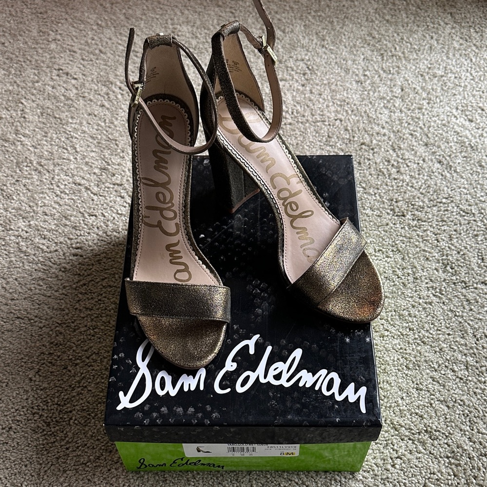 Sam Edelman Yaro Metallic Heeled Sandals